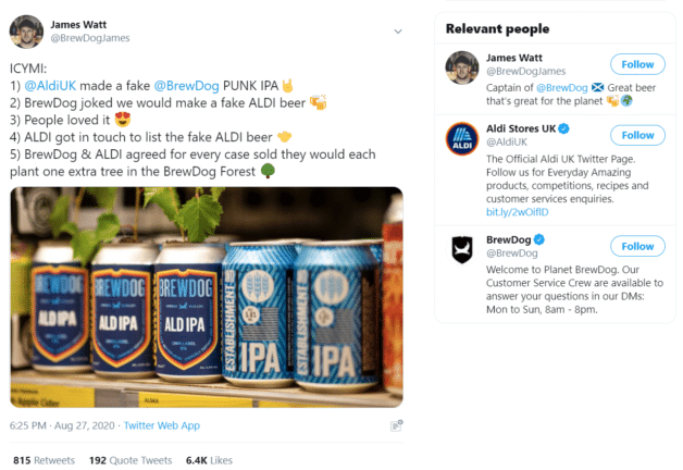 BrewDog Aldi Tweet