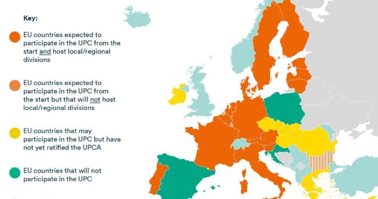 Countries expected to participated in the Unified Patent Court